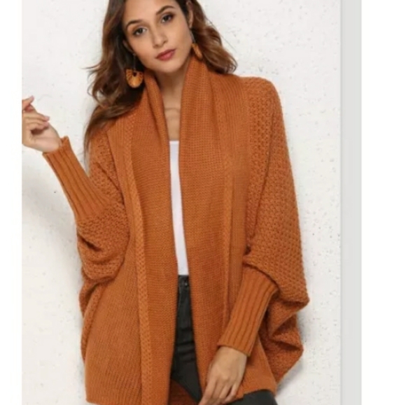 Sweaters - NEW! Neutral Rust Cozy Open Cardigan Sweater M